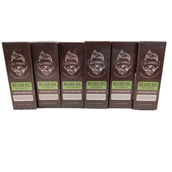 6 Bottles of Old Barbers Beard Oil Mint and Eucalyptus Men's Beard Oil - Picture 1 of 5